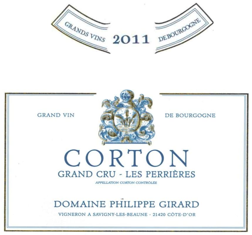 Domaine Philippe Girard Corton Les Perrieres Grand Cru 2011 Front Label