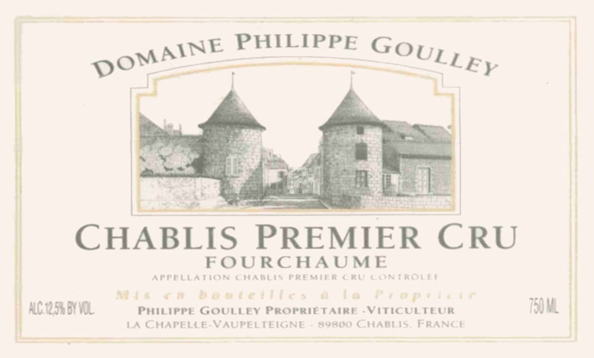 Domaine Philippe Goulley Chablis Fourchaume Premier Cru 2012 Front Label