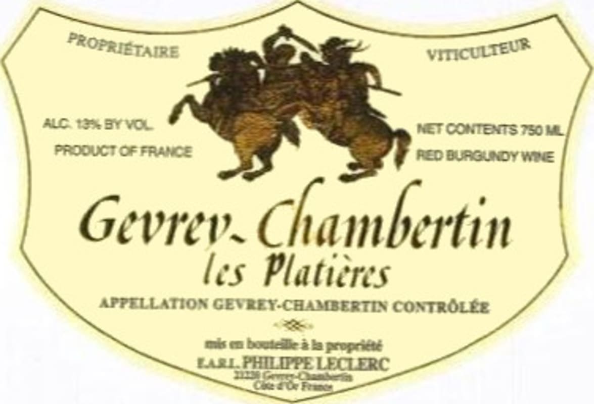 Philippe Leclerc Gevrey-Chambertin Les Platieres 2011 Front Label