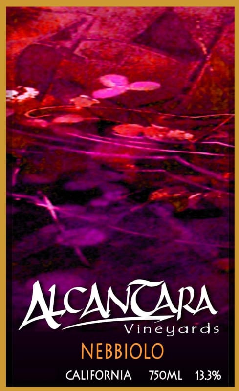 Alcantara Vineyard Nebbiolo 2013 Front Label