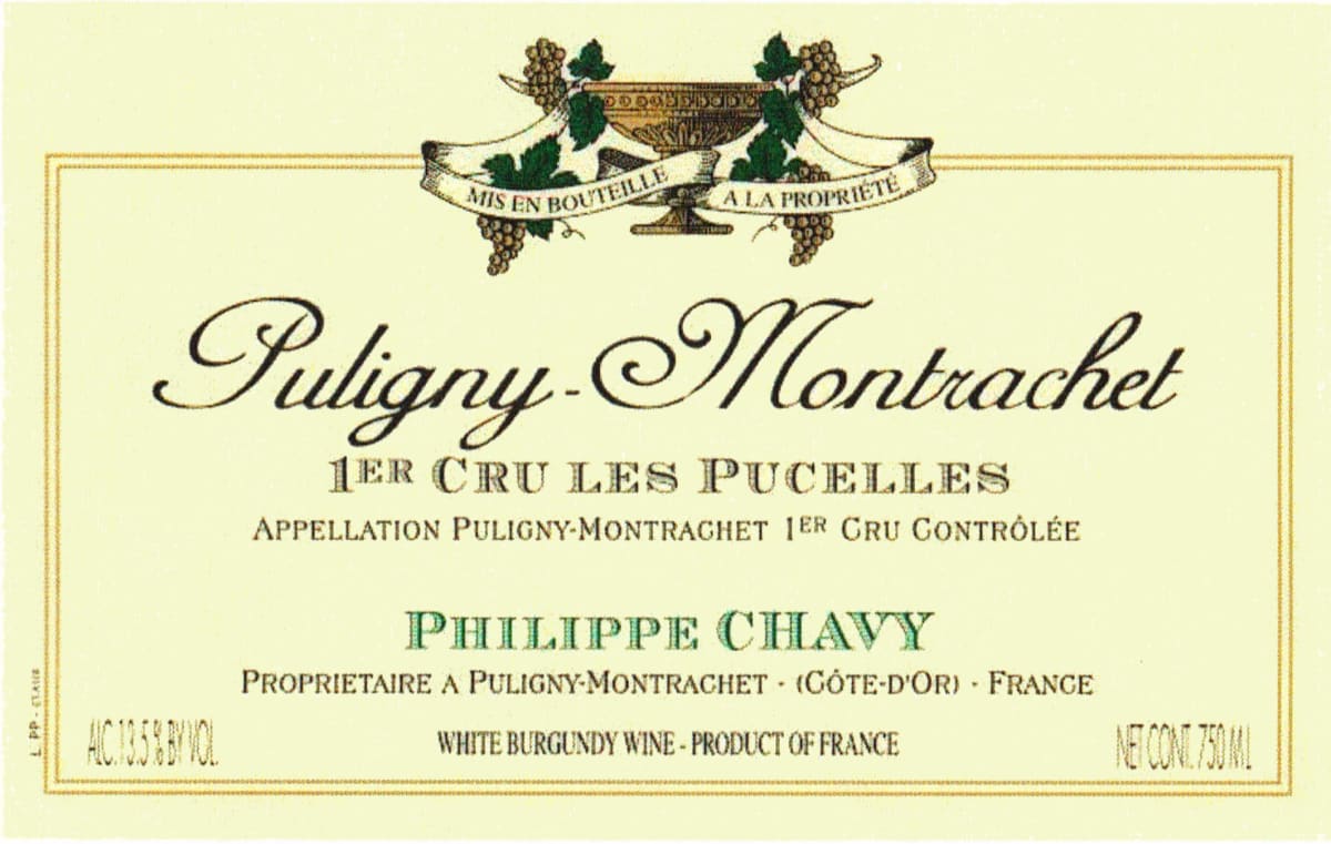 Domaine Phillipe Chavy Puligny-Montrachet Les Pucelles Premier Cru 2011 Front Label