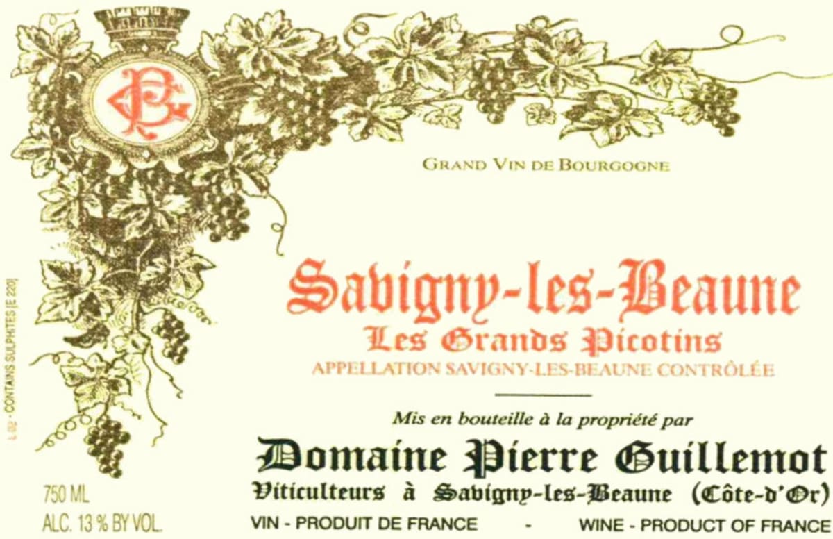 Domaine Pierre Guillemot Savigny-les-Beaune Les Grands Picotin 2014 Front Label