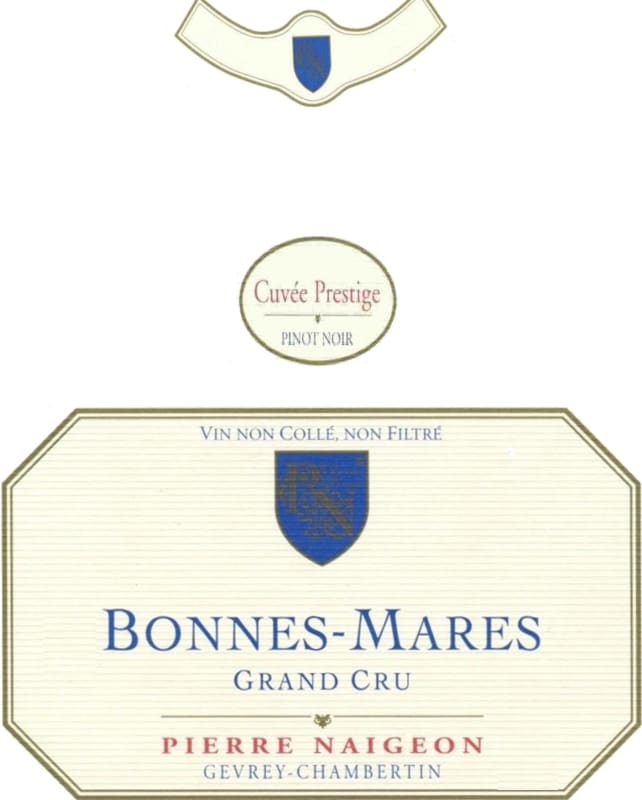 Domaine Pierre Naigeon Bonnes Mares Grand Cru 2010 Front Label