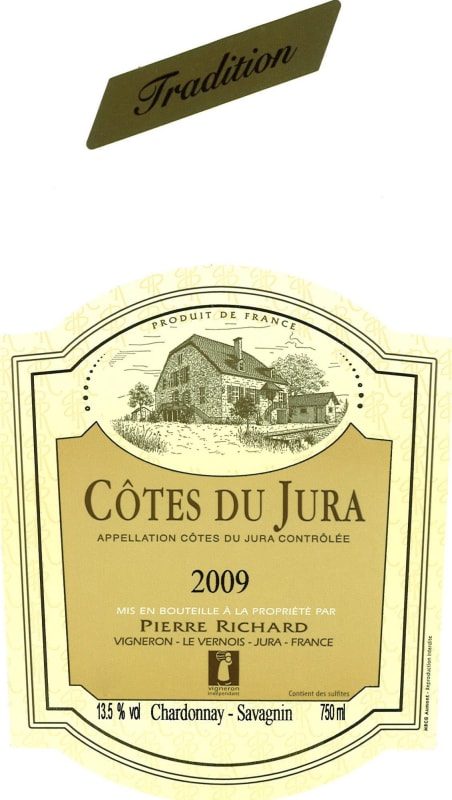Domaine Pierre Richard Cotes du Jura Tradition 2009 Front Label