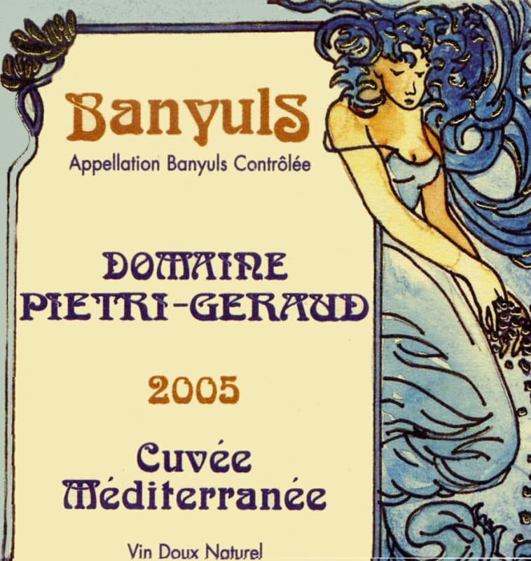 Domaine Pietri Geraud Banyuls Cuvee Mediterranee 2005 Front Label