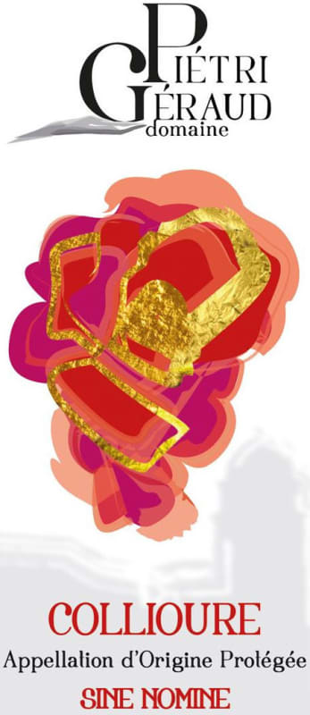 Domaine Pietri Geraud Collioure Sine Nomine 2014 Front Label