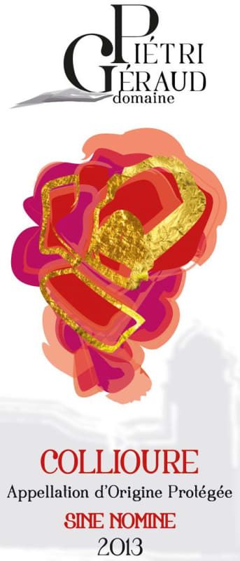 Domaine Pietri Geraud Collioure Sine Nomine 2013 Front Label
