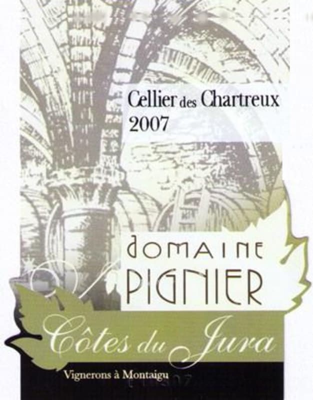 Domaine Pignier Cotes du Jura Cellier des Chartreux 2007 Front Label