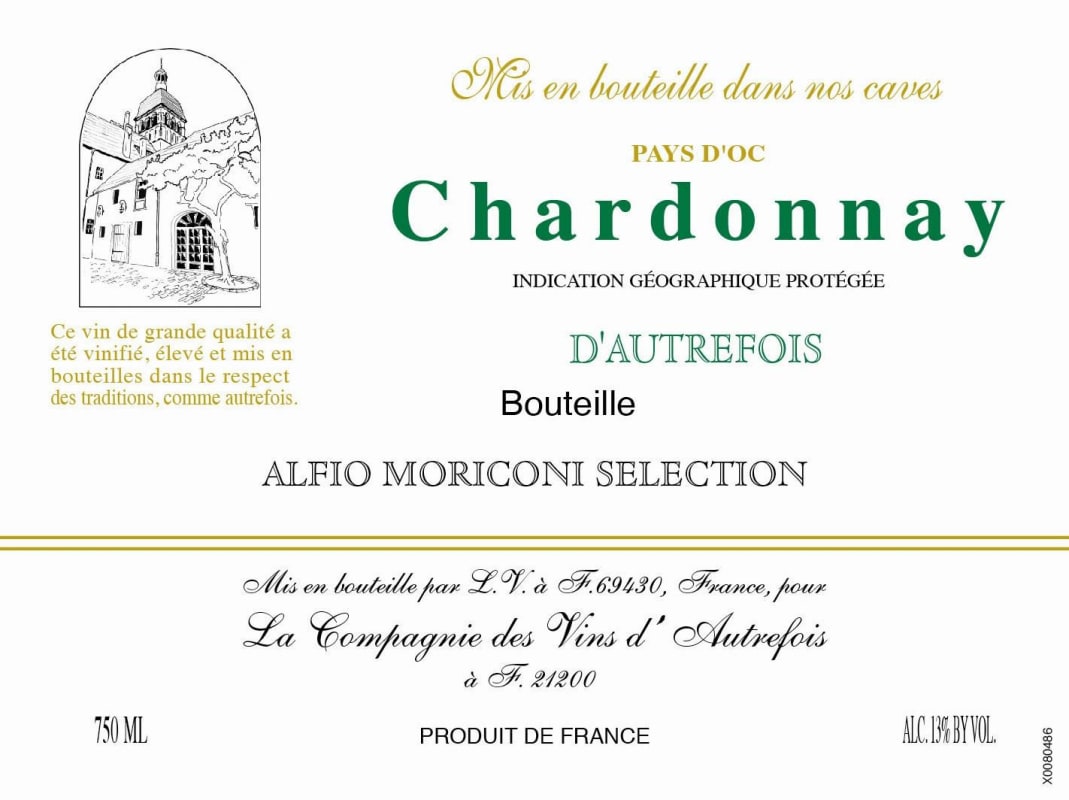 Alfio Moriconi Selection D'Autrefois Chardonnay 2014 Front Label
