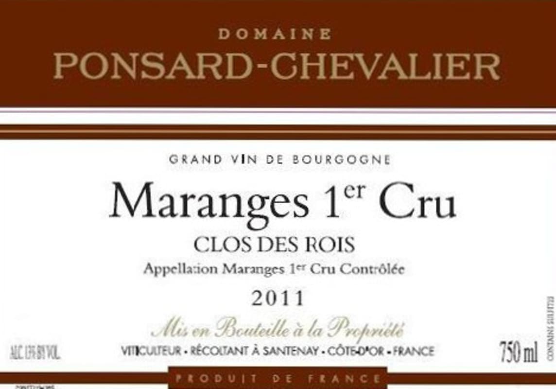 Domaine Ponsard Chevalier Maranges Clos des Rois Premier Cru 2011 Front Label