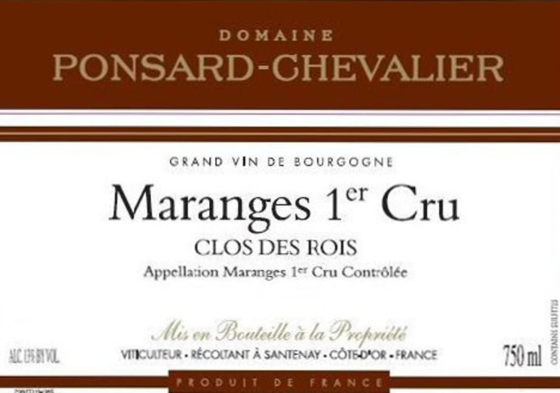 Domaine Ponsard Chevalier Maranges Clos des Rois Premier Cru 2012 Front Label