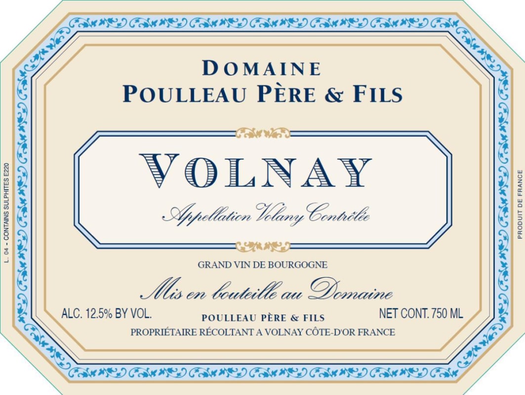 Domaine Poulleau Volnay 2013 Front Label