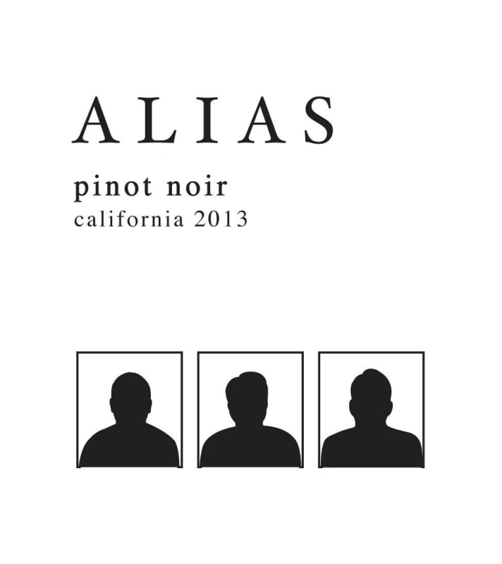 Alias Winery Pinot Noir 2013 Front Label