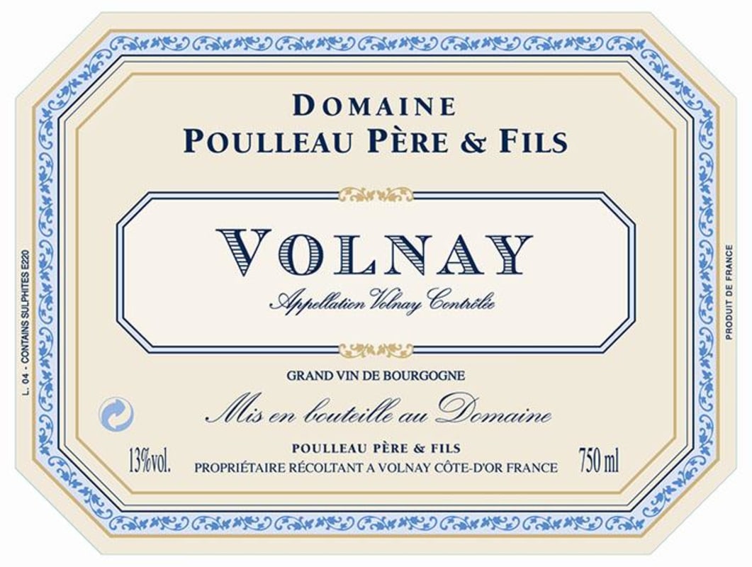 Domaine Poulleau Volnay 2012 Front Label