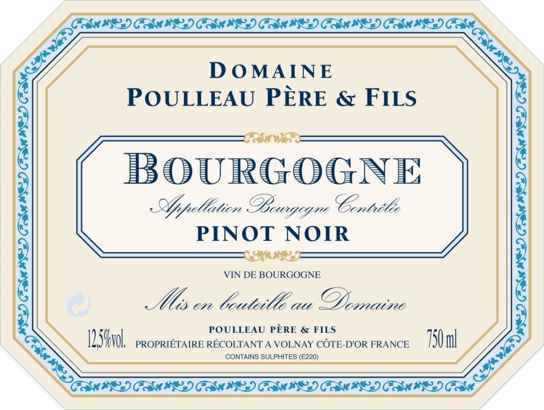 Domaine Poulleau Bourgogne Pinot Noir 2013 Front Label