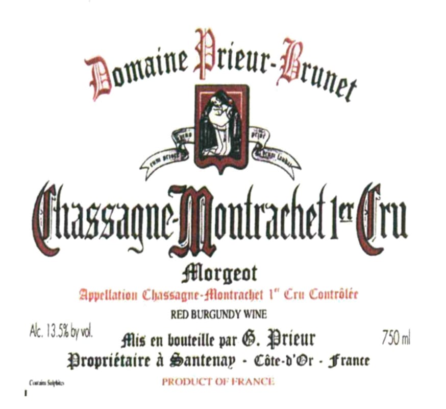 Domaine Prieur Chassagne-Montrachet Morgeot Premier Cru 2011 Front Label