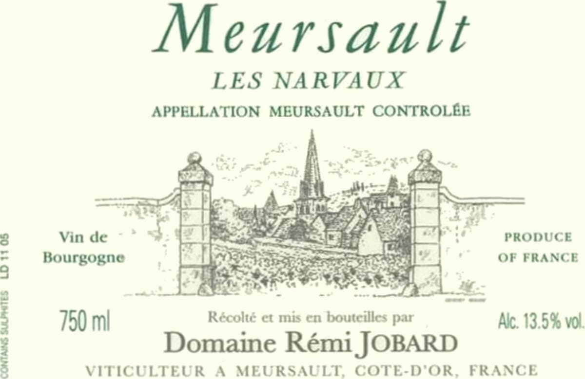 Domaine Remi Jobard Meursault Les Narvaux 2014 Front Label