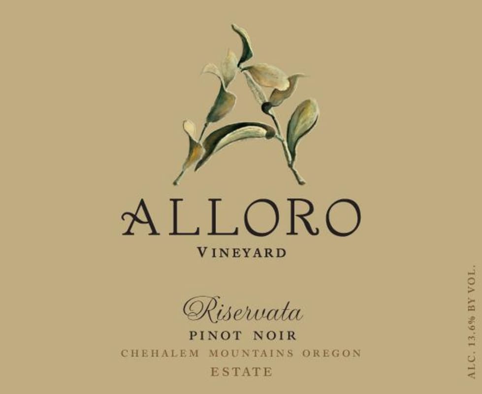 Alloro Vineyard Riservata Pinot Noir 2012 Front Label