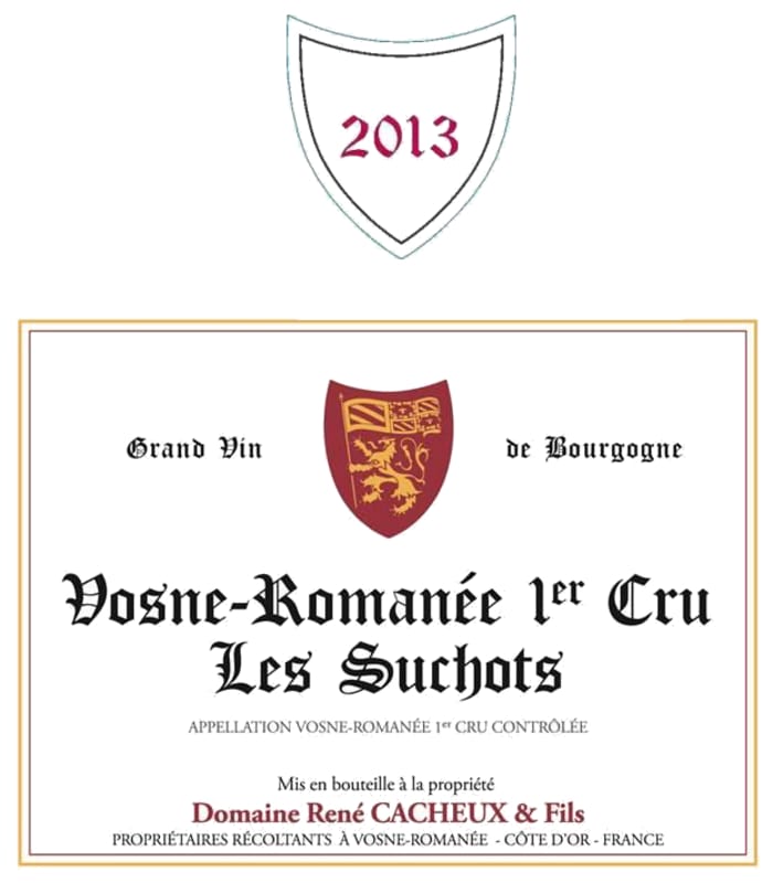 Domaine Rene Cacheux & Fils Vosne-Romanee Les Suchots Premier Cru 2013 Front Label