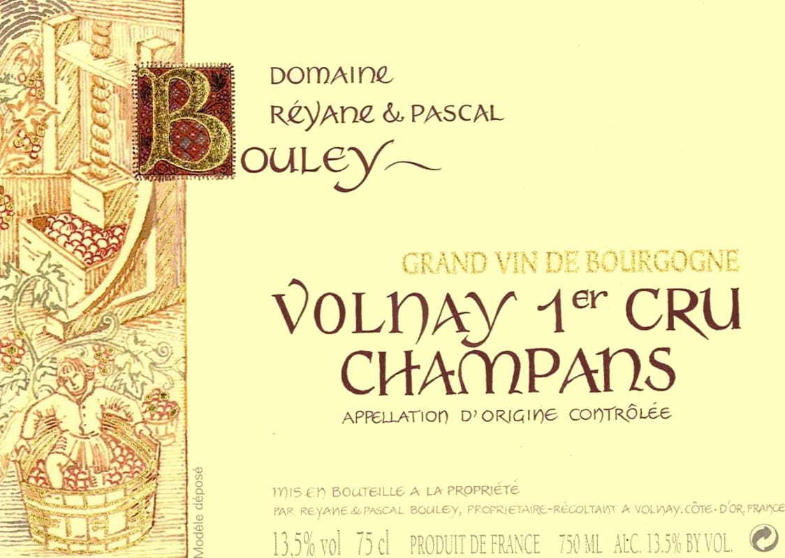 Domaine Reyane et Pascal Bouley Volnay Champans Premier Cru 2005 Front Label