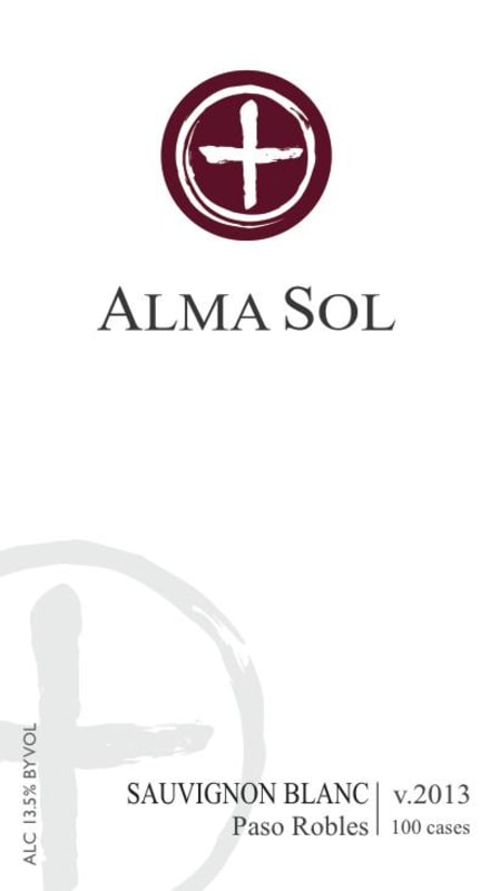 Alma Sol Winery Sauvignon Blanc 2013 Front Label
