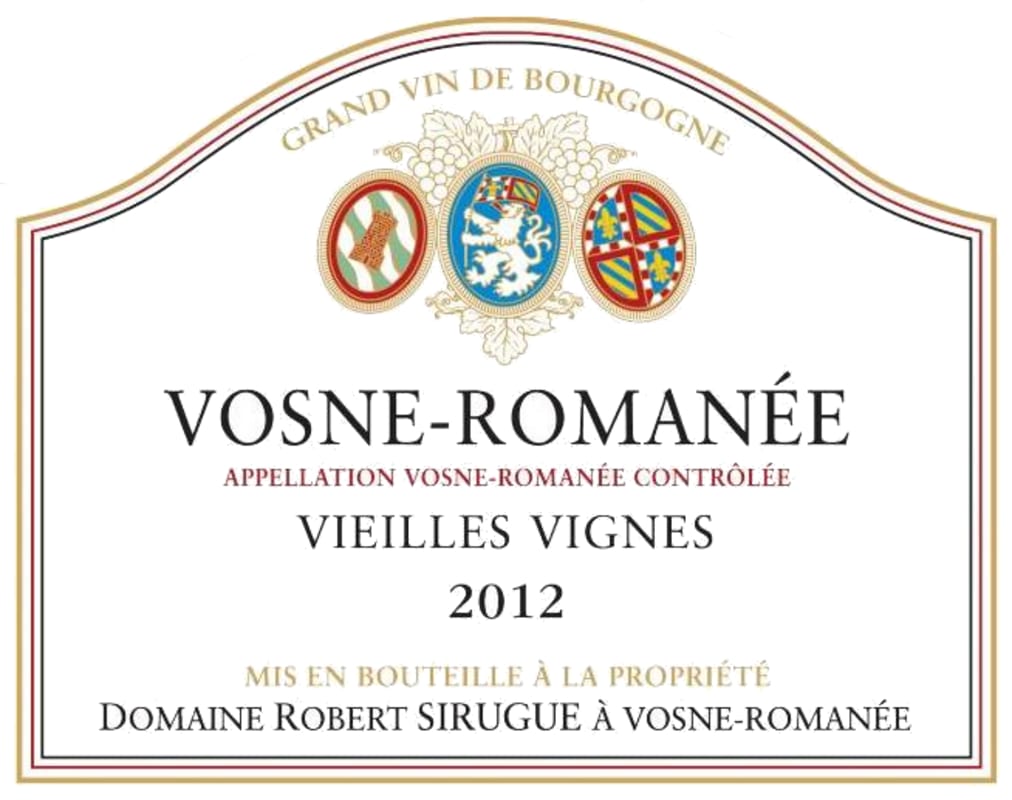 Domaine Robert Sirugue Vosne-Romanee Vieilles Vignes 2012 Front Label