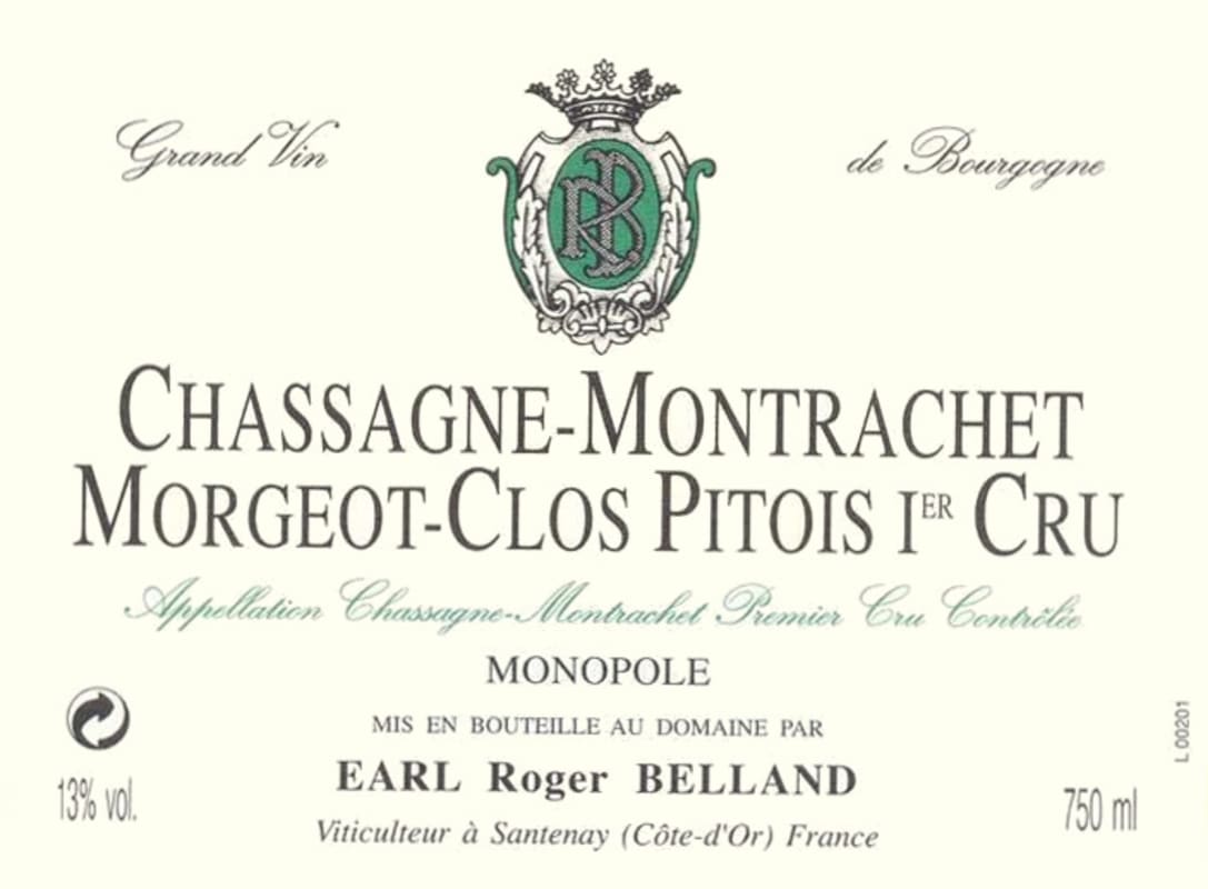 Roger Belland Chassagne-Montrachet Morgeot-Clos Pitois Premier Cru Monopole 2006 Front Label