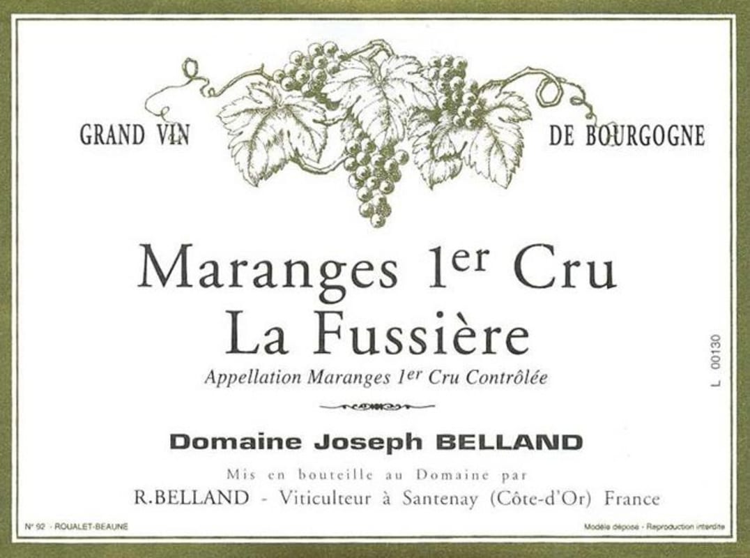 Roger Belland Maranges La Fussiere Premier Cru 2008 Front Label