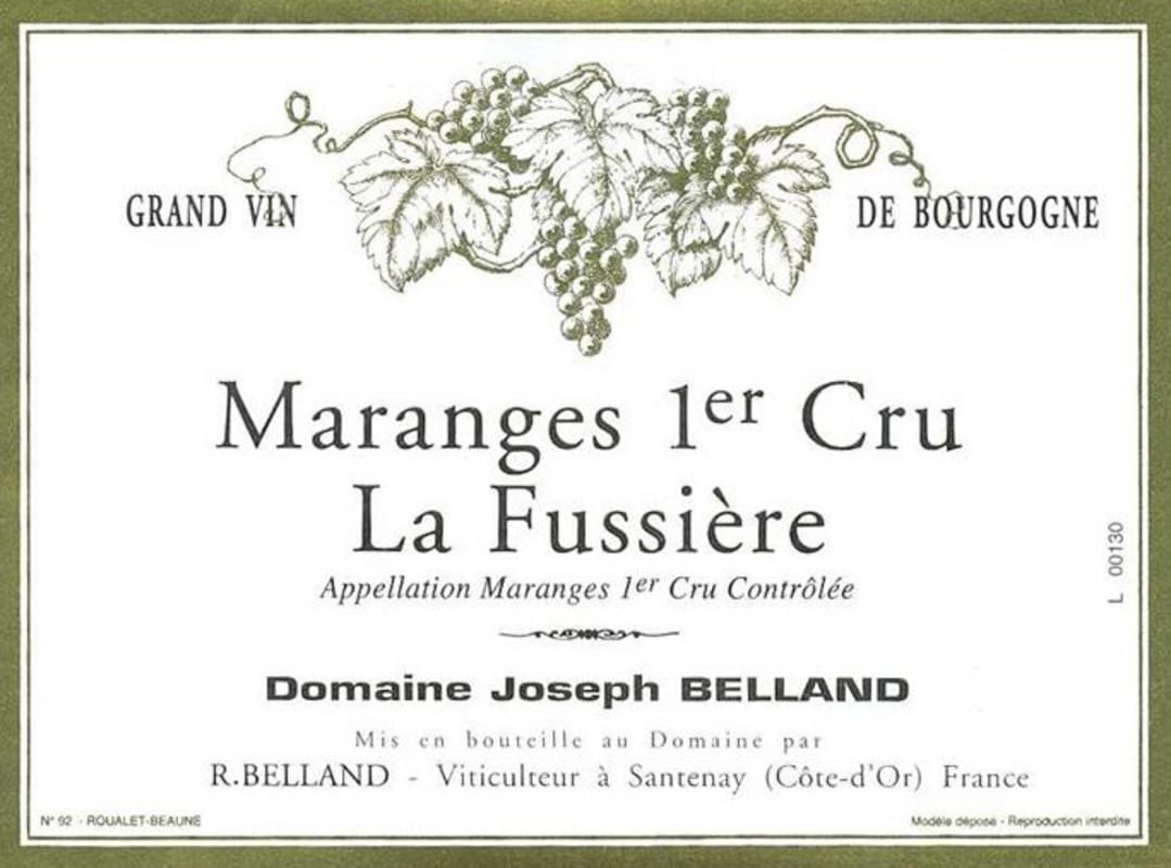 Roger Belland Maranges La Fussiere Premier Cru 2009 Front Label
