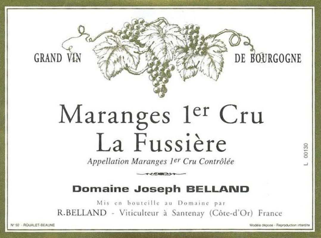 Roger Belland Maranges La Fussiere Premier Cru 2011 Front Label
