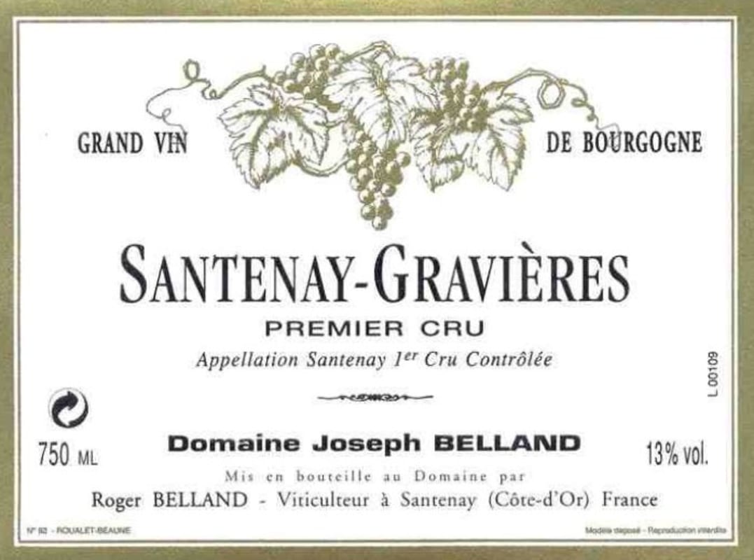 Roger Belland Santenay-Gravieres Premier Cru 2011 Front Label