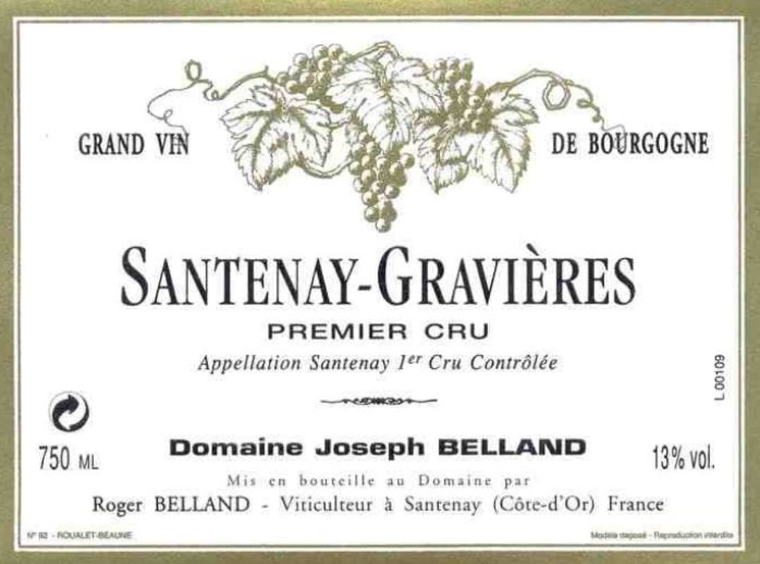Roger Belland Santenay-Gravieres Premier Cru 2014 Front Label
