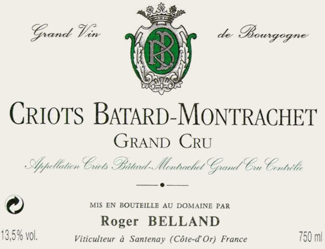 Roger Belland Criots Batard-Montrachet Grand Cru 2006 Front Label