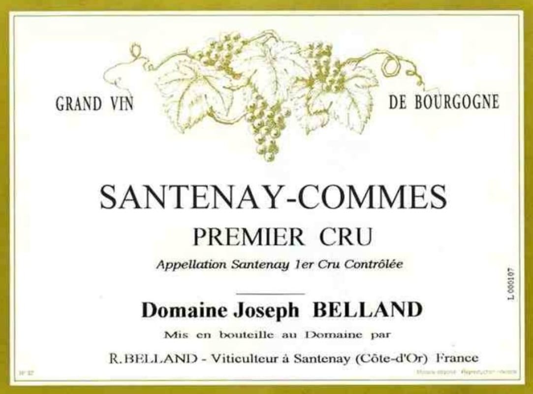 Roger Belland Santenay-Commes Premier Cru 2012 Front Label
