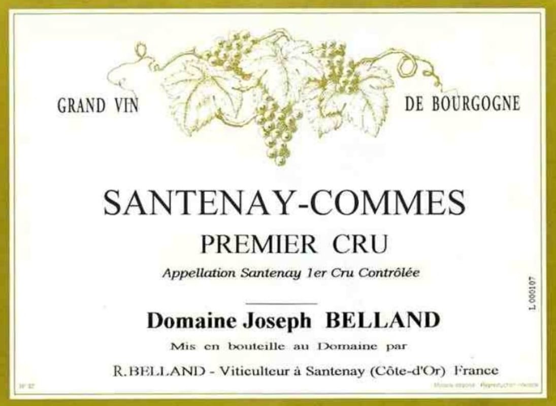 Roger Belland Santenay-Commes Premier Cru 2010 Front Label