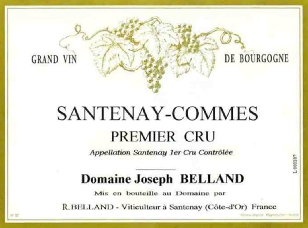 Roger Belland Santenay-Commes Premier Cru 2009 Front Label