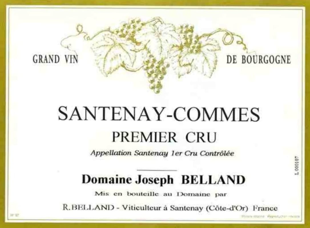 Roger Belland Santenay-Commes Premier Cru 2014 Front Label