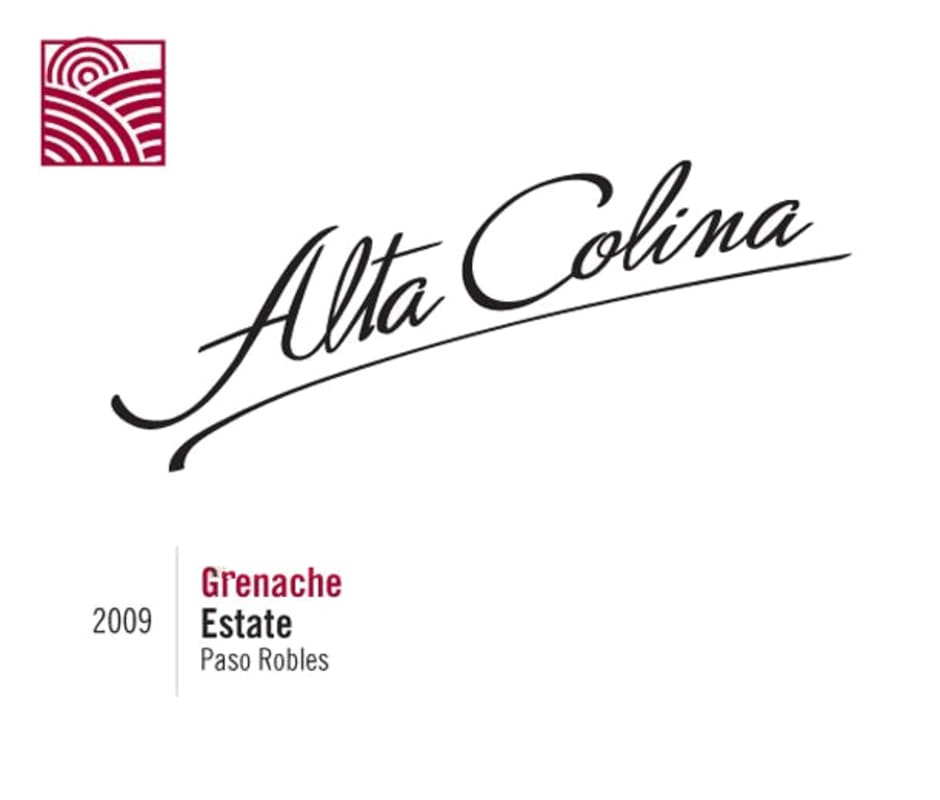 Alta Colina Grenache 2009 Front Label