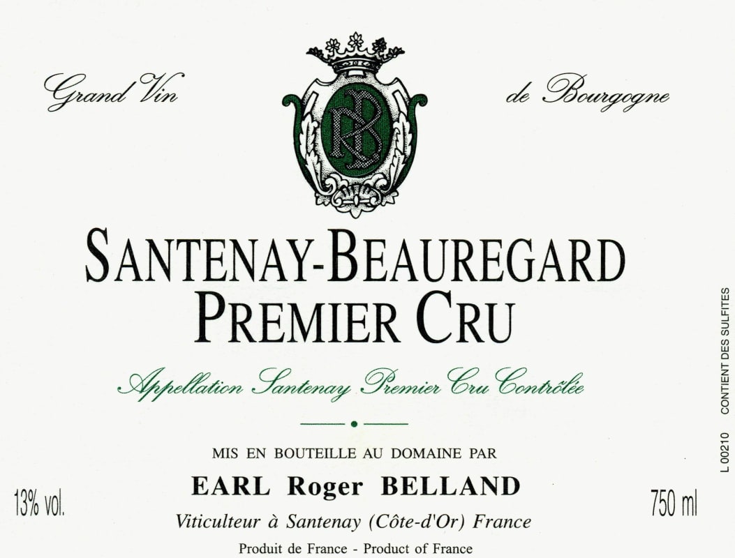 Roger Belland Santenay - Beauregard Premier Cru 2012 Front Label