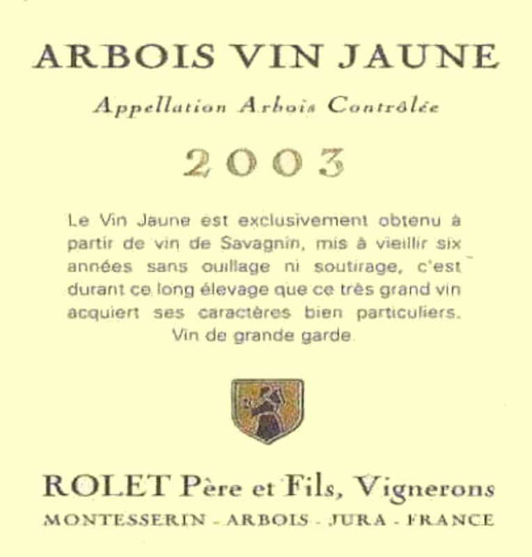 Domaine Rolet Arbois Vin Jaune 2003 Front Label