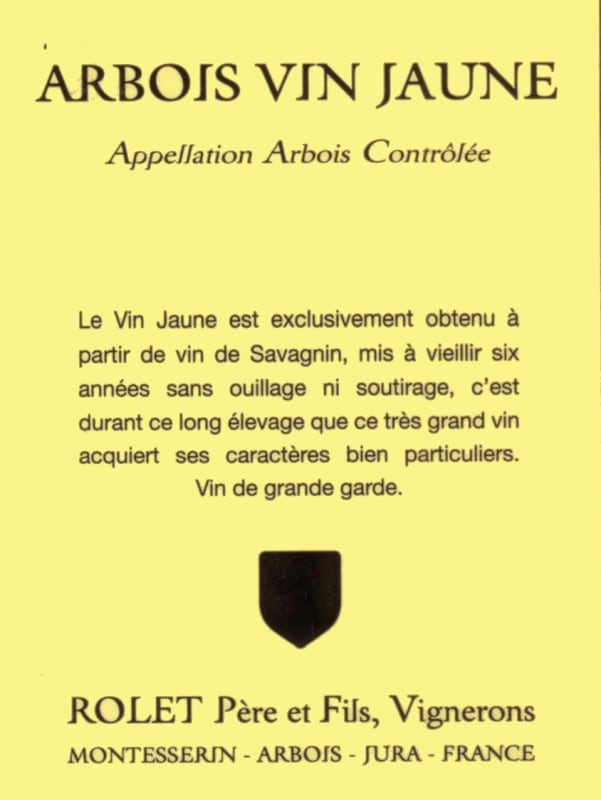 Domaine Rolet Arbois Vin Jaune 2008 Front Label