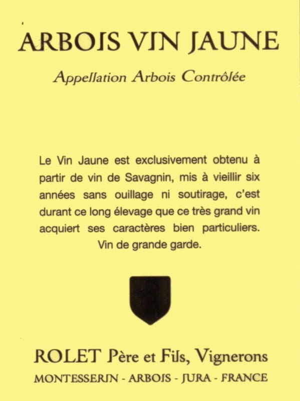 Domaine Rolet Arbois Vin Jaune 2009 Front Label