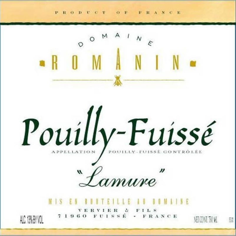 Domaine Romanin Pouilly-Fuisse Lamure 2009 Front Label