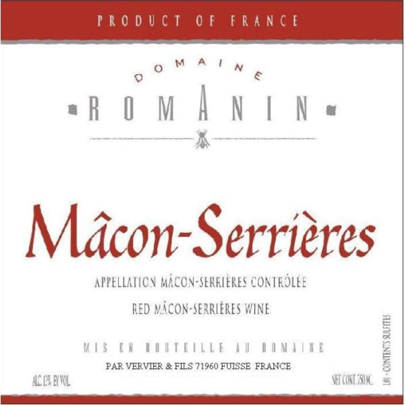 Domaine Romanin Macon-Serrieres Rouge 2014 Front Label