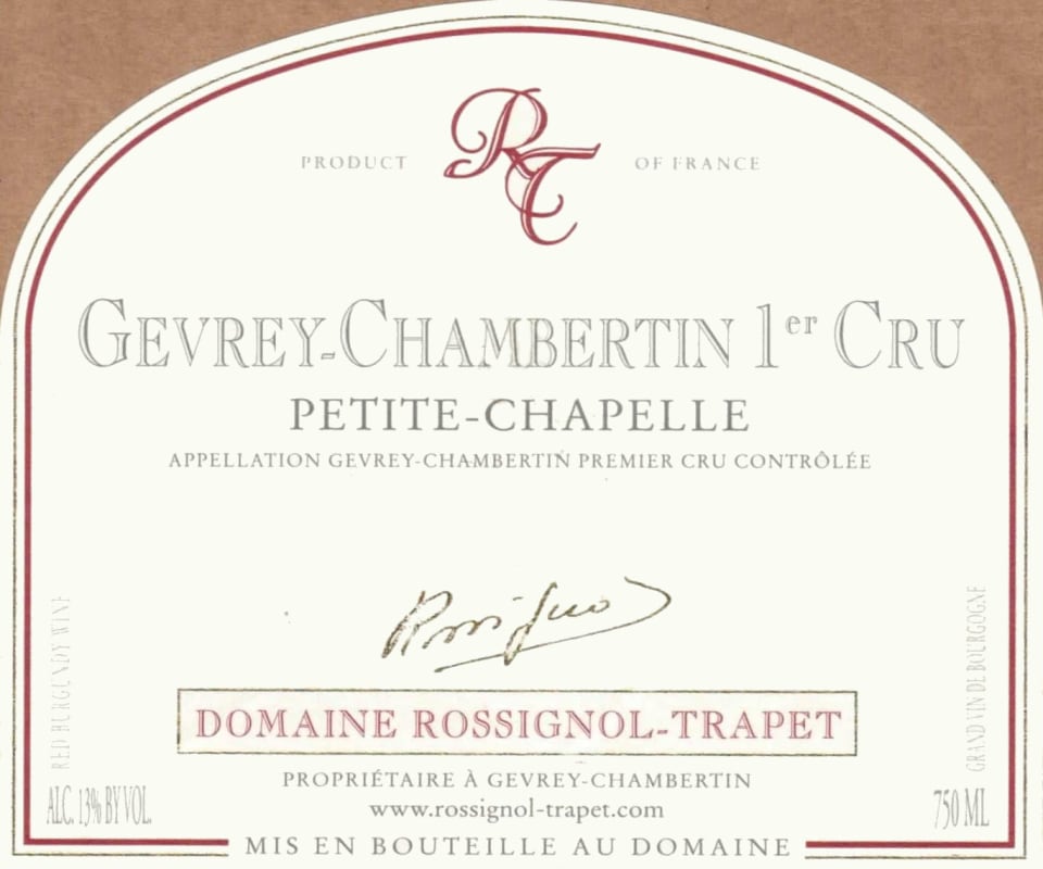 Domaine Rossignol-Trapet Gevrey-Chambertin Petite-Chapelle Premier Cru 2011 Front Label