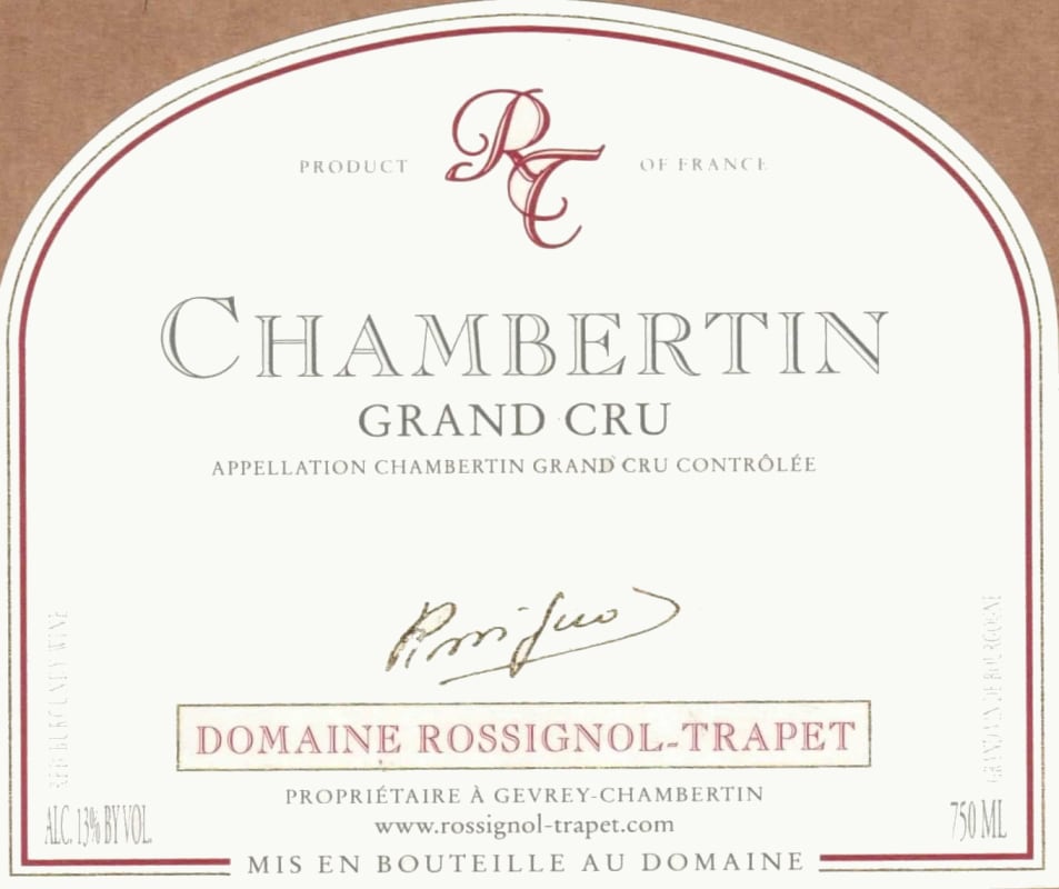 Domaine Rossignol-Trapet Chambertin Grand Cru 2010 Front Label