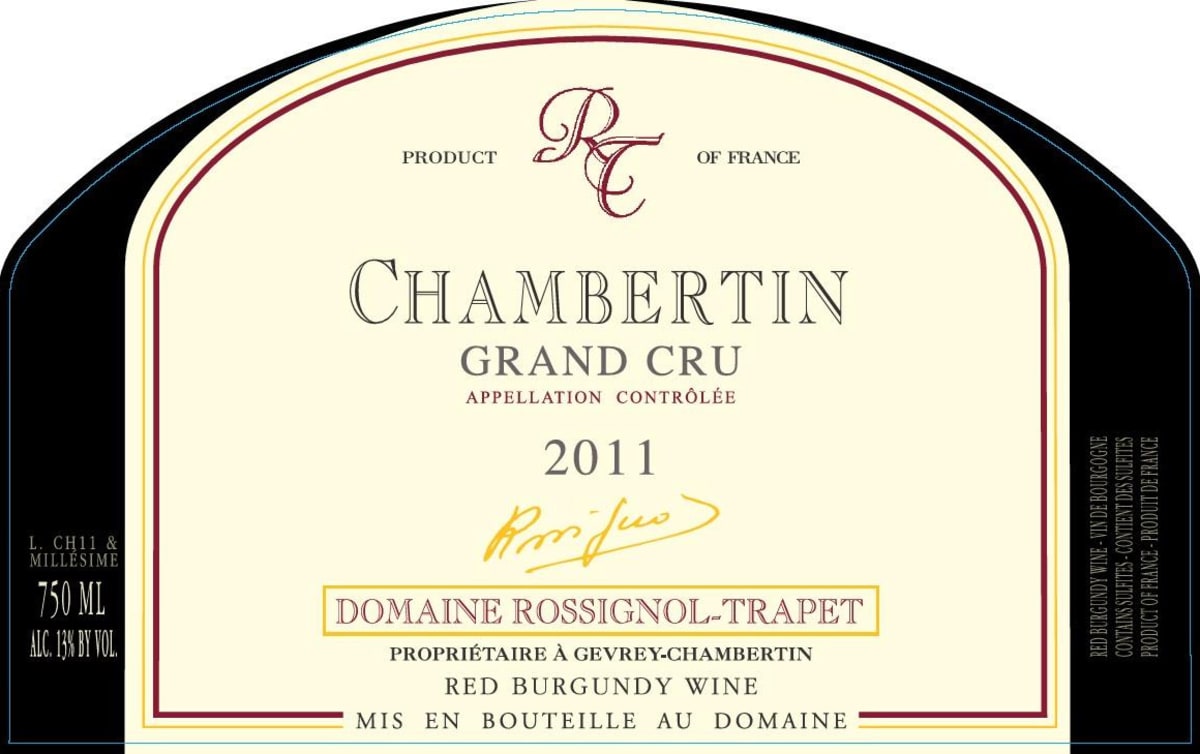 Domaine Rossignol-Trapet Chambertin Grand Cru 2011 Front Label