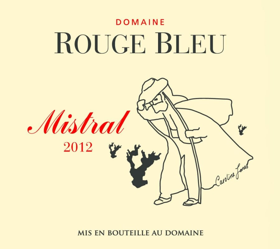 Domaine Rouge-Bleu Cotes du Rhone Mistral 2012 Front Label