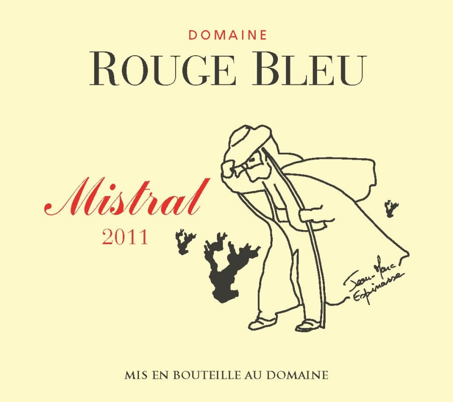 Domaine Rouge-Bleu Cotes du Rhone Mistral 2011 Front Label