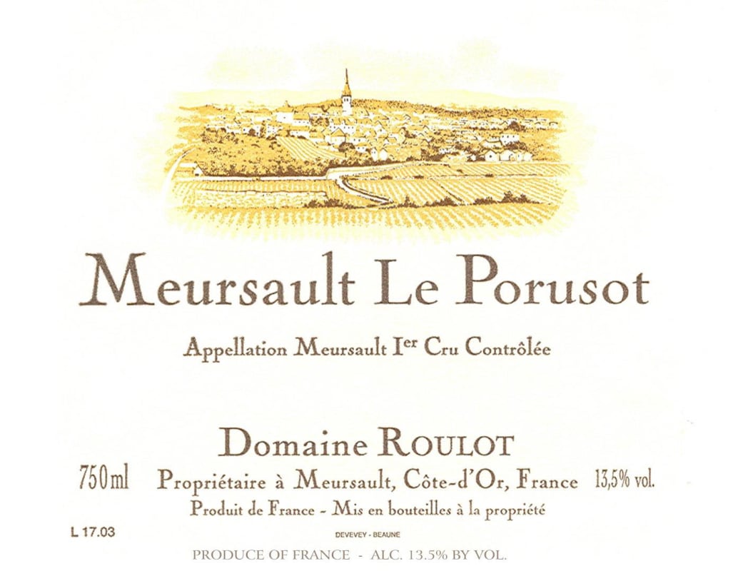 Domaine Roulot Meursault Porusot Premier Cru 2007 Front Label